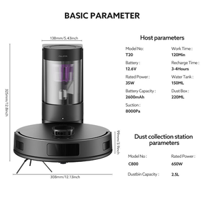 Robot aspirateur et serpillière intelligent tout-en-un avec contrôle par application pour la maison et la voiture - Product Image 6
