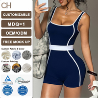 Combinaison de yoga une pièce sans couture pour femme, coupe ajustée, taille fine, style bodycon, short pour activités de plein air, sport et fitness