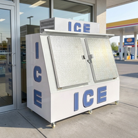 Congélateur distributeur de glace d'extérieur à double porte inclinée, boîte de stockage pour sacs de glace emballés, pour magasins, bars, stations-service, capacité 190 sacs