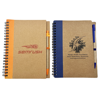 Carnet à spirales relié rigide A5 personnalisé, carnet en papier kraft A5, bloc-notes personnalisés avec stylo
