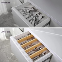 Juego de Divisores de Cajones Ajustables de Bambú, Organizador de Armario Expandible para Cocina, Guardarropa, Oficina, Universal, Personalizado, OEM