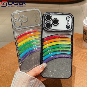 Fun Creative Electroplated Glitter Card Paper arcoíris Flowing <span class=keywords><strong>Sand</strong></span> Gradient Phone Shells para <span class=keywords><strong>iPhone</strong></span> <span class=keywords><strong>11</strong></span> 12 13 14 15 16 17 - Product Image 2