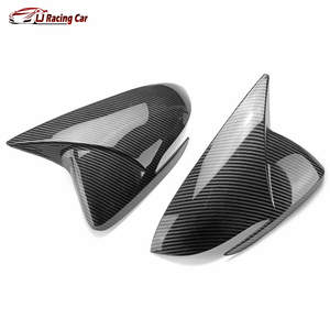 ABS en Fiber de carbone noir brillant une paire coque de rétroviseur latéral de porte pour <span class=keywords><strong>Hyundai</strong></span> <span class=keywords><strong>i30</strong></span> N NLine 2020-2023 - Product Image 4