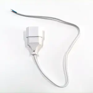 白色2针欧盟插头插座电源线VDE认证黑色1m 2x0.75平方毫米电缆