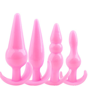 Juego de 4 tapones anales de goma suave, unisex, para estimulación adulta. - Product Image 3