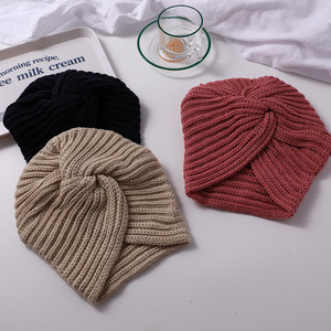 Chapeau chaud en <span class=keywords><strong>cachemire</strong></span> de style indien, chapeau en coton tricoté musulman, design croisé, chapeaux pour hommes et femmes musulmans - Product Image 3