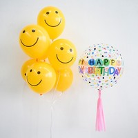 Vente directe usine – Ballon en latex jaune citron de 10 pouces imprimé visage pour Noël, logo personnalisé, publicité (unitaire)