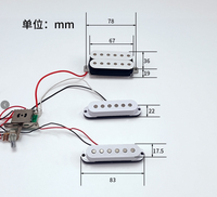 6-String Electric Guitar Pickup Humbucker Ceramic Magnet Black Plastic Stringed Instruments Parts & Accessories