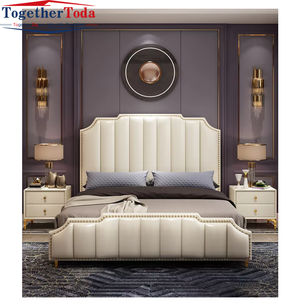 เตียงคู่ขนาดคิงไซส์สำหรับเฟอร์นิเจอร์ห้องนอนบ้านไฟหรูหราดีไซน์ใหม่ล่าสุด - Product Image 1