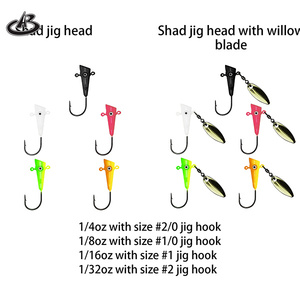 1/4oz 1/8oz 1/16oz 1/32oz Hameçon à têtes de gabarit Shad pour <span class=keywords><strong>la</strong></span> pêche au crappie Kit de leurre à <span class=keywords><strong>petite</strong></span> tête - Product Image 3