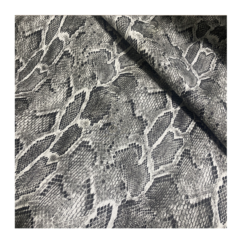 Snake Skin Pattern Printed Leather Fabric Faux Synthetic Tool Matte Leather Designer Vinyl Fabric for Making Bags and Shoes