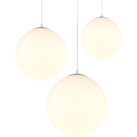 Lustre moderne et épuré en verre sphérique à trois têtes pour salle à manger, restaurant, chambre, escalier, magasin de vêtements et salon de thé