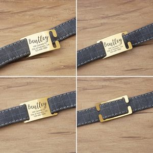 Plaque d'identification personnalisée pour <span class=keywords><strong>chien</strong></span> et <span class=keywords><strong>chat</strong></span>, étanche, en métal, gravée double face, accessoire pour collier - Product Image 3
