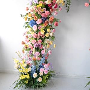 Eventos DE BODA Flor Arco con soporte Seda Rosa Flor Corredor Flor Boda Arco Telón de fondo Romántico Wilderly Novia Género Reveal - Product Image 3