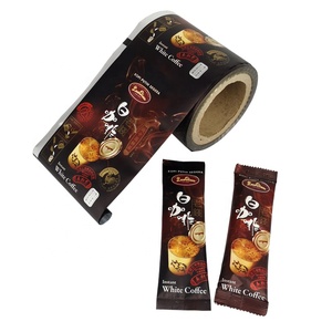 Automatische Beutel verpackung Rollfilm Lebensmittel qualität Kunststoff laminierte Aluminium folie Folie weiße Kaffee beutel individuell bedruckte Rollen