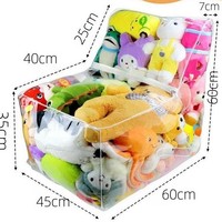 Fauteuil de rangement transparent en forme de L, style dessin animé, tendance, double usage, en PVC épaissi avec rembourrage en peluche