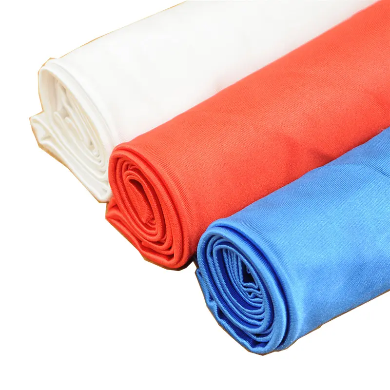 Usine pas cher prix 250gsm chaîne tricoté soyeux brillant lisse satin spandex tissu pour bonnet de douche