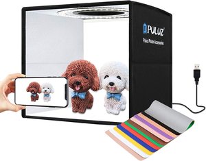 PULUZ-caja de luz para estudio fotográfico, anillo de Luz Portátil plegable de 25cm con accesorios de fotografía, 12 colores, <span class=keywords><strong>17</strong></span>% de descuento - Product Image 1