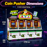 Machine à pousser les pièces de monnaie avec fonction bonus originale, prix usine pour centres de divertissement familial, avec fonction de poussée de jetons et jeu de distribution de pièces personnalisé, à vendre