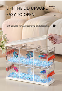 Décoration de bureau lumineuse transparente multi-grilles pour salon, nouveau modèle 2025, pour aquarium, petit aquarium tendance sur internet - Product Image 5