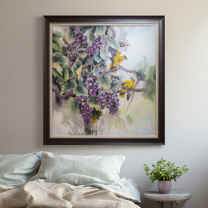 Art mural moderne fait main sur toile, peinture en grès de style chinois, raisins et oiseaux jaunes, ornement pour la décoration de bureau et de la maison - Product Image 5
