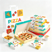 Boîte à pizza personnalisée à 3 compartiments, emballage en carton alimentaire pour mini-pizzas, boîte à emporter écologique