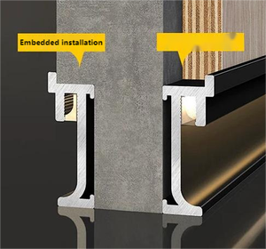 Plinthe lumineuse LED moderne en alliage d'aluminium, bande lumineuse pour carrelage, moulure décorative murale, durable, écologique, résistante à l'humidité - Product Image 5