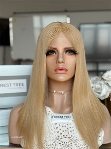 Couleur claire Juif Casher Brésilien Remy Cheveux Perruque Haute Densité Partie Moyenne Expédition Rapide pour Perte De Cheveux Femmes - Product Image 2