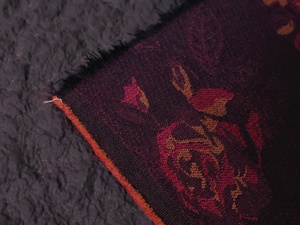 Style antique rouge foncé légèrement élastique rétro foncé à motifs rose jacquard tissu cheongsam ensemble Hanfu tissu design - Product Image 2