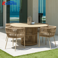 Conjunto de Comedor Moderno para Exteriores, Mesa de Comedor para Patio de 6-8 Personas y Sillas de Jardín para Patio, Hotel y Uso Comercial