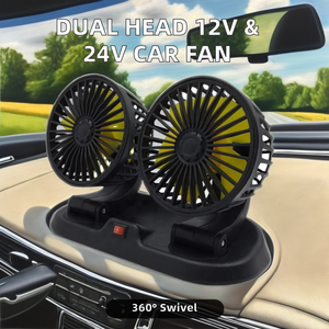 Ventilateur de voiture double tête <span class=keywords><strong>12V</strong></span>/24V d'origine, accessoires automobiles pour véhicule, camion, refroidissement d'air, ventilateur USB universel F201 - Product Image 6