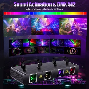 YSH RGB Y <span class=keywords><strong>Lasercube</strong></span> à quatre trous DMX512 11 canaux, contrôle sonore, lumière laser LED, lumières laser DJ disco pour boîte de nuit, scène, fête - Product Image 2