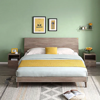 106302 Quanu mobilier de chambre design moderne cadre de lit en MDF cadre de lit double queen size nordique