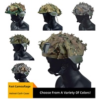 Casque tactique intégral FAST en polycoton avec housse camouflage, réglable, découpe laser 3D, pour vélo toutes saisons, équipement de terrain extérieur