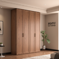 Armoire sur pied en bois composite de style français vintage pour chambre à coucher, design à panneaux encastrés
