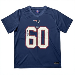 T-shirt de football en mesh à col en V pour homme, respirant, imprimé, 100% polyester, manches courtes, coupe classique - Product Image 1