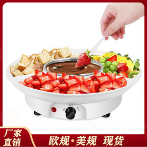 หม้อหลอมช็อกโกแลตไฟฟ้าพร้อมปุ่มควบคุมอุณหภูมิ เครื่องทำช็อกโกแลตฟองดูทรงกลมสำหรับงานปาร์ตี้ฟองดู - Product Image 2