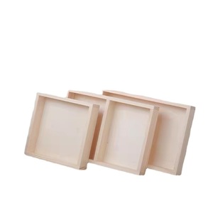 Wooden Rectangle Storage <b>Tray</b> For Snacks And Keys Standing Type Single Compartment Pure White - Product Image 5