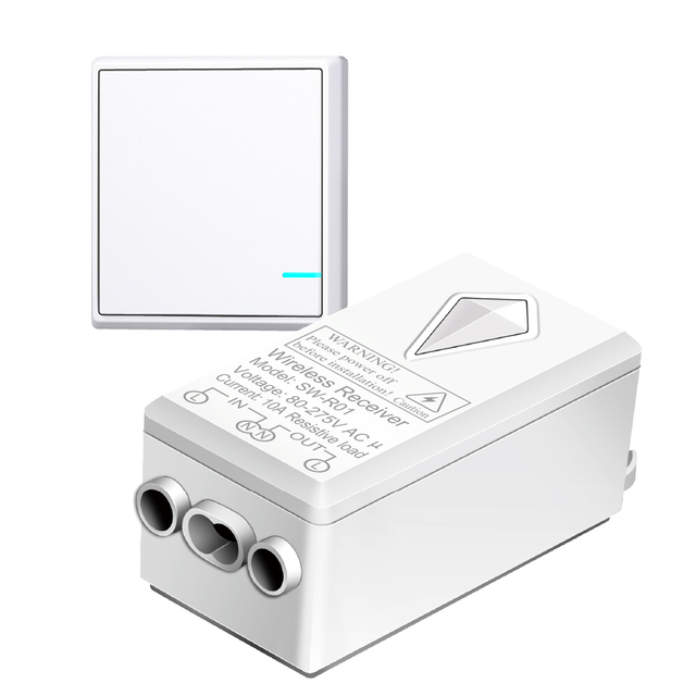 Wireless Remote Control Electrical Outlet Switch for Household Appliances, Wireless Remote Light Switch, White