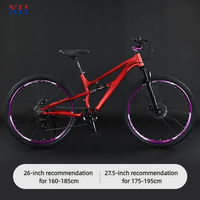 Vélo de Montagne Tout-Terrain 27,5 en Alliage d'Aluminium à Suspension Arrière, Vélo VTT à Vitesse Variable avec Amortisseur – Vente Directe Usine