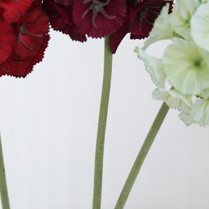 Fleurs artificielles réalistes en gros : Scabiosa Pom-pom et <span class=keywords><strong>Allium</strong></span> plissé floqué pour la décoration moderne de la maison et des mariages - Product Image 6