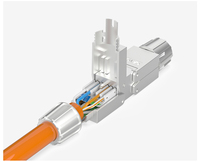 ZHEFAN Conector Extensor de Cable Cat6A Cat7, Adaptador de Conexión RJ45, Conector de Extensión de Cable LAN Totalmente Blindado, Conector de Extensión sin Herramientas