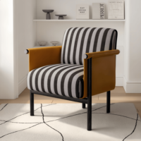 Fauteuil de salon en teck doré, style moderne et minimaliste, pour la maison, le bureau et l'hôtel, coin lecture