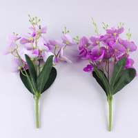Bouquet d'orchidées artificielles miniatures, feuilles de Phalaenopsis réalistes en plastique, style moderne pour mariage, Noël, Thanksgiving, remise de diplôme, maison