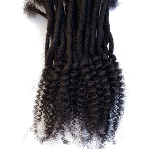Curly End Locs River Locs Extensions Extensions de cheveux humains permanents faits à la main de 0.4cm d'épaisseur - Product Image 3