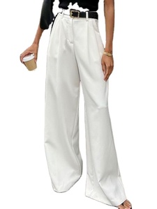 Nuovi <span class=keywords><strong>Pantaloni</strong></span> <span class=keywords><strong>Bianchi</strong></span> a <span class=keywords><strong>Vita</strong></span> <span class=keywords><strong>Alta</strong></span> e Gamba Larga per Autunno/Inverno, Eleganti e Versatili per il Lavoro - Product Image 2