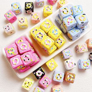 New Cartoon Cute Hand-painted Lucite Square <b>Beads</b> DIY Handmade Material <b>Bracelets</b> Accessories Bags Pendants Jewelry <b>Making</b> - Product Image 1