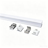 Profilé carré en aluminium pour LED linéaires, avec couvercle diffuseur, éclairage LED intérieur, série 6000, profilé en aluminium