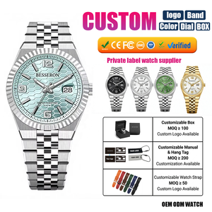 Reloj de Marca Privada, Relojes de Acero Inoxidable para Hombre, Logotipo Personalizado, Reloj de Cuarzo de Lujo a Prueba de Agua para Hombre, Venta al por Mayor - Product Image 1