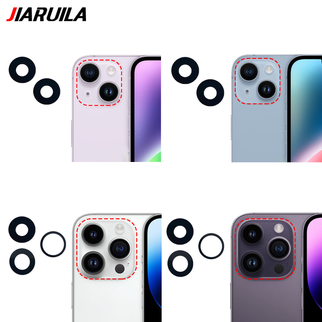 Wholesale Mobile Phone Repair Parts Rear Camera Lens for IPhone 14 Plus 13 12 Mini 11 Pro Max Back Camera Glass With Sticker
